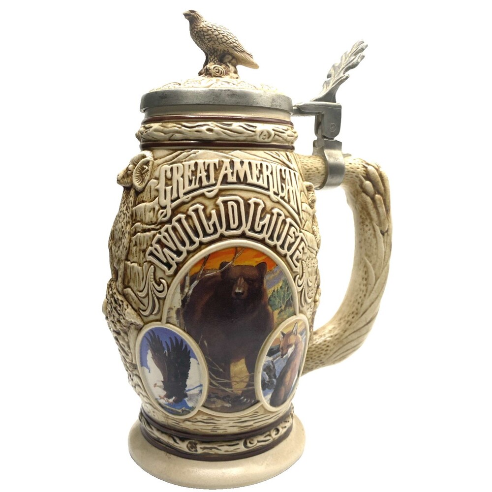 Avon Great American Wildlife Beer Stein Lidded Mug